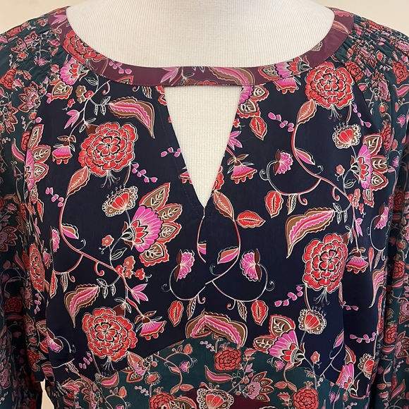 CAbi Purple Green Navy Floral Festival Maxi Dress Style No. 3675 Size Large - Picture 4 of 9